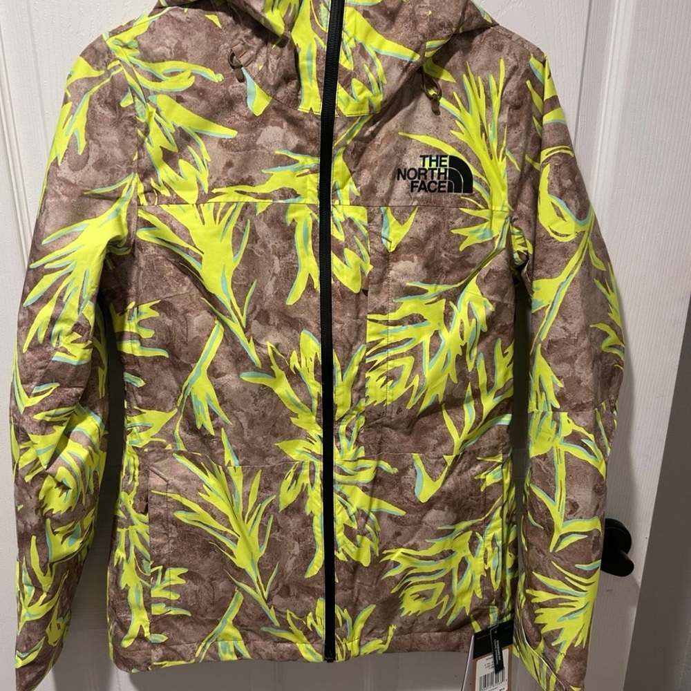 The North Face Camouflage Jacket with Neon Accents